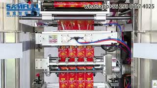 Automatic vinegar sauce sachet filling systemmulti track liquid packaging machinesauce packing [upl. by Haelem]