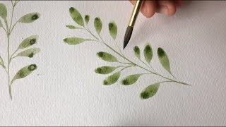 Easy Watercolor Leaves Tutorial for Beginners [upl. by Leffen]