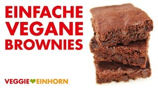 Einfache vegane Brownies  Schnelles Rezept  Lecker vegan backen ohne Ei [upl. by Laroy799]