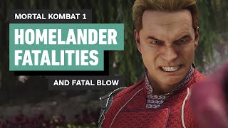 Mortal Kombat 1  Homelander Fatalities and Fatal Blow 4K [upl. by Khichabia]