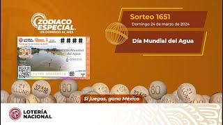 Sorteo Zodiaco Especial No 1651 alusivo al quotDía mundial del Aguaquot [upl. by Murrah]