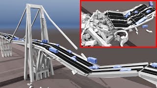 Morandi Bridge Destruction Simulation GenoaGenova Italy 2018  Demolition in 2019 [upl. by Airdnoed]