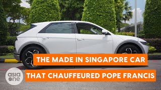 First look at the madeinSingapore car that chauffeured Pope Francis around the island [upl. by Steddman]