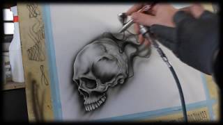 Airbrush Anleitung für Anfänger  How To airbrush for beginners  Skull Videotutorial [upl. by Euqnomod506]