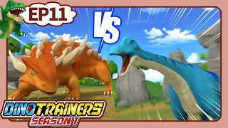 【DinoTrainers S1 Highlight】EP11 Brachiosaurus vs Polacanthus  Dinosaurs for Kids  Cartoon  Toys [upl. by Horbal]