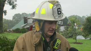 First responders search crews search collapsed houses after tornado hits [upl. by Annadroj]