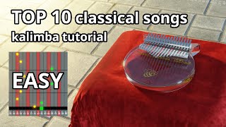 Kalimba tutorial with tabs Top 10 classical songs EASY [upl. by Amyas]