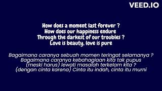 Celine Dion  How Does a Moment Last Forever lirik amp terjemahan [upl. by Kandace]