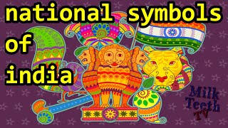 National symbols of India  National Microbe river Aquatic Animal Tree Flower Fruit Bird [upl. by Elleral]