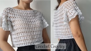 Crochet Croptop ပေါ့ပေါ့ပါးပါး င်္အကျီထိုးနည်း 1 [upl. by Fiann]