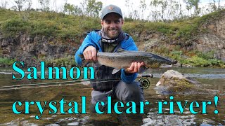 Fluefiske etter laks og røye i Finnmark  Salmon and Arctic Char Fishing in Norway english sub [upl. by Ahsiekram]