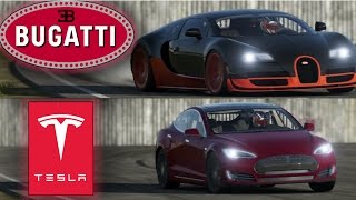 Forza 7  Bugatti Veyron vs Tesla Model S P85D  TOP GEAR Track [upl. by Machute]