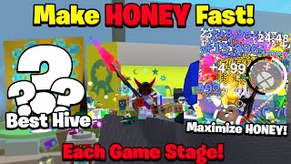 How To Make MORE Honey As Early Mid End Game FAST maximize honey Bee Swarm Simulator [upl. by Gnehp]