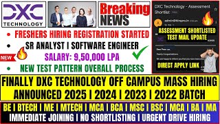 🔥FINALLY DXC TECHNOLOGY MASS HIRING ANNOUNCED  FRESHERS OFF CAMPUS DRIVE FOR 2025 2024 2023 BATCH [upl. by Perl675]