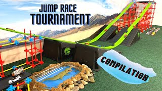 DIECAST CARS RACING  JUMP TOURNAMENT RACE COMPILATION ALL GROUPS [upl. by Eastman]