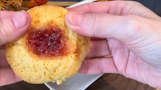 Classic Thumbprint Jam Cookies Recipe  Perfect JamFilled Cookies for Any Occasion [upl. by Meingolda]