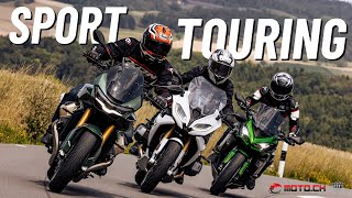 Sporttourer im Vergleich BMW R 1250 RS vs Kawasaki Ninja 1000SX vs Moto Guzzi V100 Mandello S [upl. by Golding674]