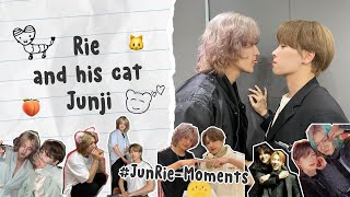 Rie and his cat Junji 🍑🐱  OnlyOneOf JunRie Moments [upl. by Kelvin]