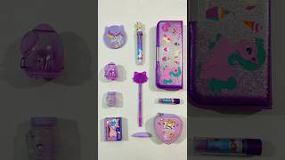 Incredible Purple Stationery Items Pencil Case Pen Eraser Sharpener stationery backtoschool [upl. by Ahteral]