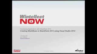 Creating Workflows in SharePoint 2013 using Visual Studio 2012 Sneak Peek by Tom Kinser [upl. by Melvina164]