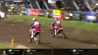 Sacha Coenen vs Adamo battle in MX2 Race 1  MXGP of Lombok 2024 [upl. by Marlo]