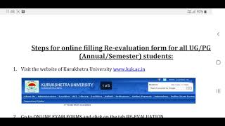 kuk revaluation form fill kaise kre 📚 kuk revaluation form fill complete process  kuk revaluation [upl. by Mora]