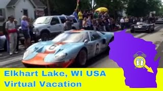 Elkhart Lake Wisconsin USA  Vintage Car Parade Arriving in Town [upl. by Flight927]