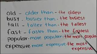 adjetivos comparativos y superlativos inglesbasico vocabulario VocabularyChallenge vocabulary [upl. by Dawkins]