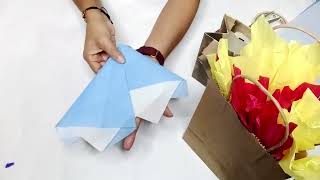 Tutorial como doblar papel china para bolsa de regalo [upl. by Oleic]