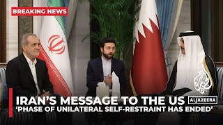 ‘Phase of unilateral selfrestraint has ended’ Iran tells US in indirect message Official [upl. by Salomone76]