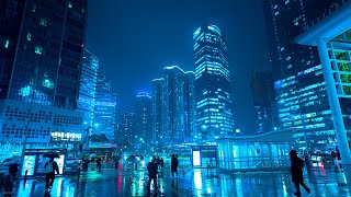 Cyberpunk Rainy Seoul Walking 4K  BladeRunner  Seoulpunk 2077  Aesthetic Cinematic Ambience Night [upl. by Toft]