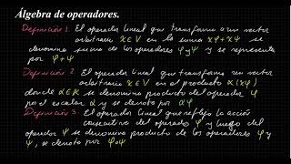 Álgebra de operadores [upl. by Rodrick]