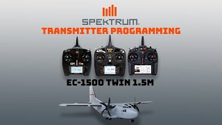 Eflite EC1500 Twin 15m Spektrum Transmitter Programming Guide [upl. by Adnawad186]