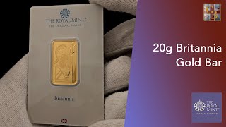 Unveiling Excellence The Royal Mints 20g Britannia Gold Bar Revealed [upl. by Aerdno258]