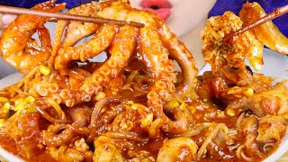 ASMR Spicy Braised Seafood and Monkfish  HaemulAguijjim 해물아귀찜  Eating Sounds Mukbang [upl. by Queston]