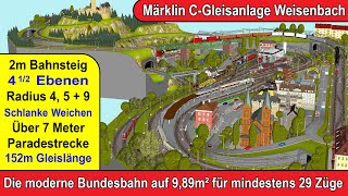 Neue Märklin CGleisanlage Weisenbach 152m Gleis auf 989m² für 30 Züge [upl. by Maletta]