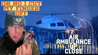 Air ambulance up close I chop my finger off [upl. by Leelah]