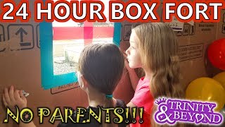 24 HOUR BOX FORT CHALLENGE With No Parents OMG Skit [upl. by Keffer]