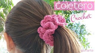 Coletero  Portavelas de ganchillo Scrunchie hair  Candleholder crochet [upl. by Amairam]