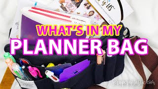 WHATS IN MY PLANNER BAG Planner Supplies and Organization [upl. by Retlaw]