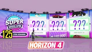 Opening 125 SUPER WHEELSPINS amp Wheelspins in Forza Horizon 4 [upl. by Sorcim169]