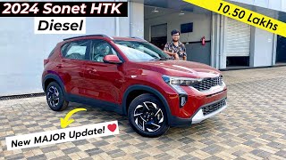 Major UPDATES 😲   2024 Kia Sonet HTK Diesel  ₹1050 Lakhs [upl. by Sutniuq310]