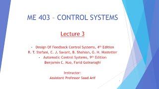 CONTROL SYSTEMS  Lecture 3 part2 [upl. by Athena]