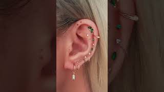 Stacked Cartilage Ear Piercing Curation Ideas with Gold Earrings [upl. by Gibbon]