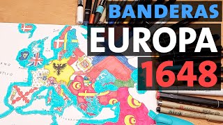 🔸🌎 Cómo era el mapa y banderas de EUROPA del siglo XVII🌎🔸 [upl. by Salamanca882]