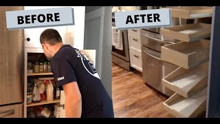 How To Install Sliding Shelves In Kitchen Pantry Cabinet [upl. by Guinna]