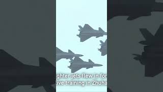 Chinese style fighter j35 and j 20 perform in Chinese air show stealthfighter chineseairforce st [upl. by Ellocin]