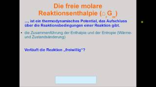 10 Die freie molare Reaktionsenthalpie [upl. by Alissa]