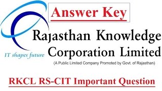 RKCL RSCIT Answer Key Exam 21 February 2021 Solved paper [upl. by Eiblehs]