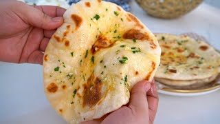 Easy Homemade Garlic Butter Naan Recipe soft and fluffy [upl. by Magas]